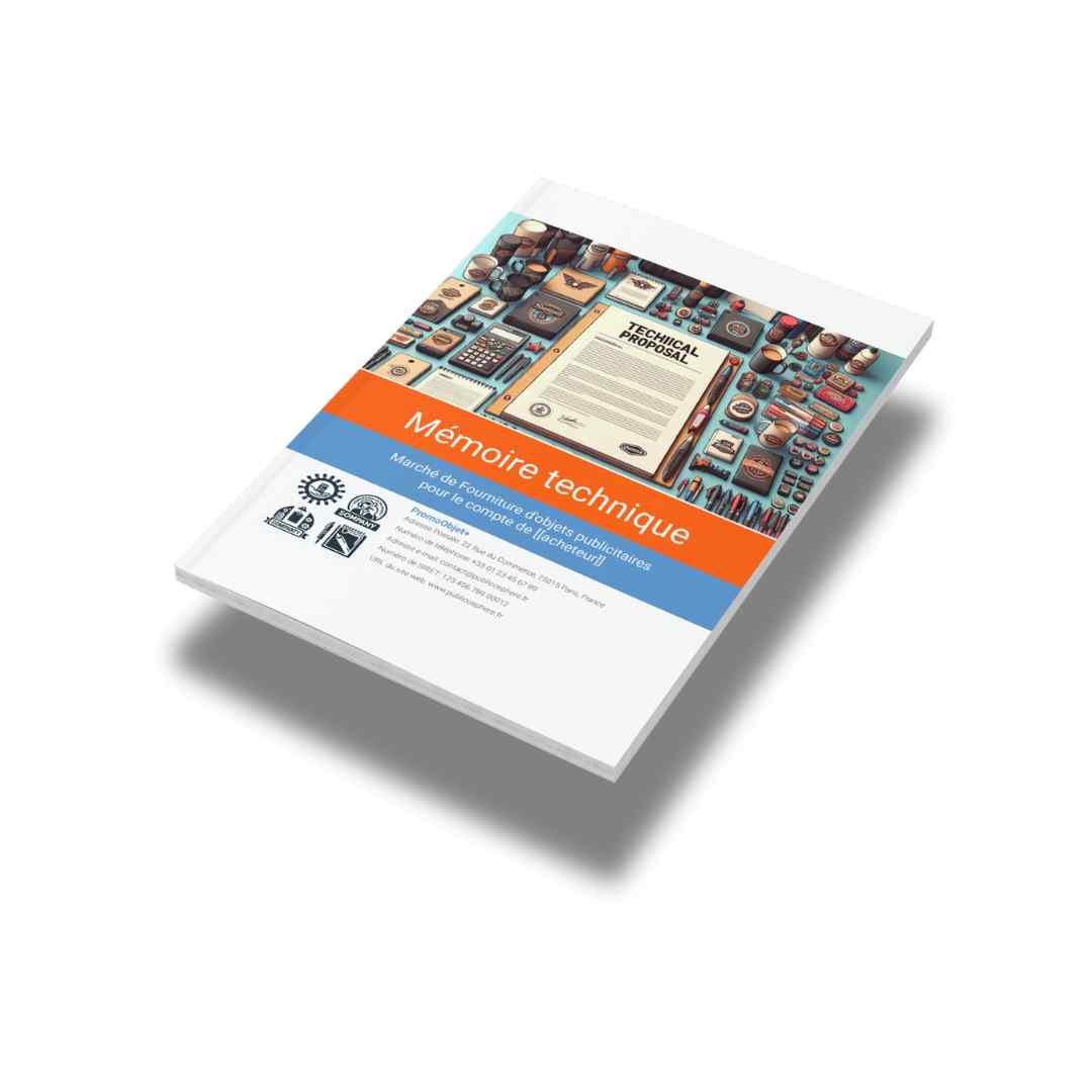 Mémoire technique Fourniture d'objets publicitaires (modèle PDF et Word)
