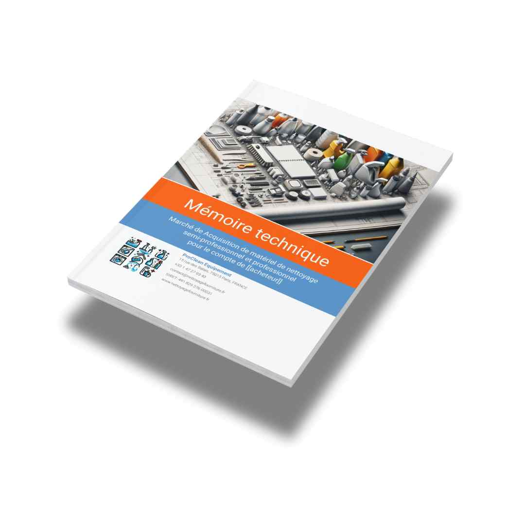 Mémoire technique fourniture de matériel de nettoyage (modèle PDF et Word)