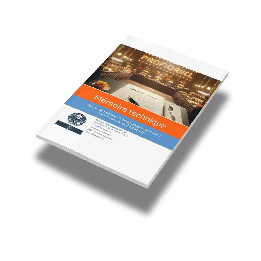 Mémoire technique traiteur (modèle PDF et Word)